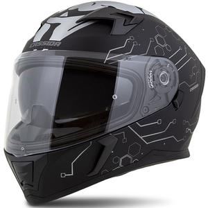 Cassida 3.0 Hack Vision Integral Motorradhelm grau-silber-schwarz matt