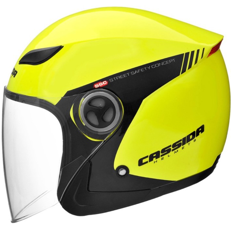 Cassida Reflex Safety offener Motorradhelm schwarz-fluo gelb