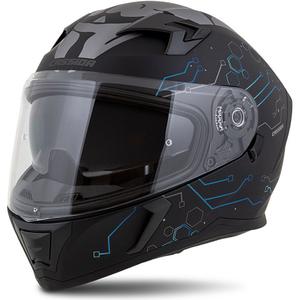 Cassida 3.0 Integrierter Motorradhelm Hack blau-schwarz-matt