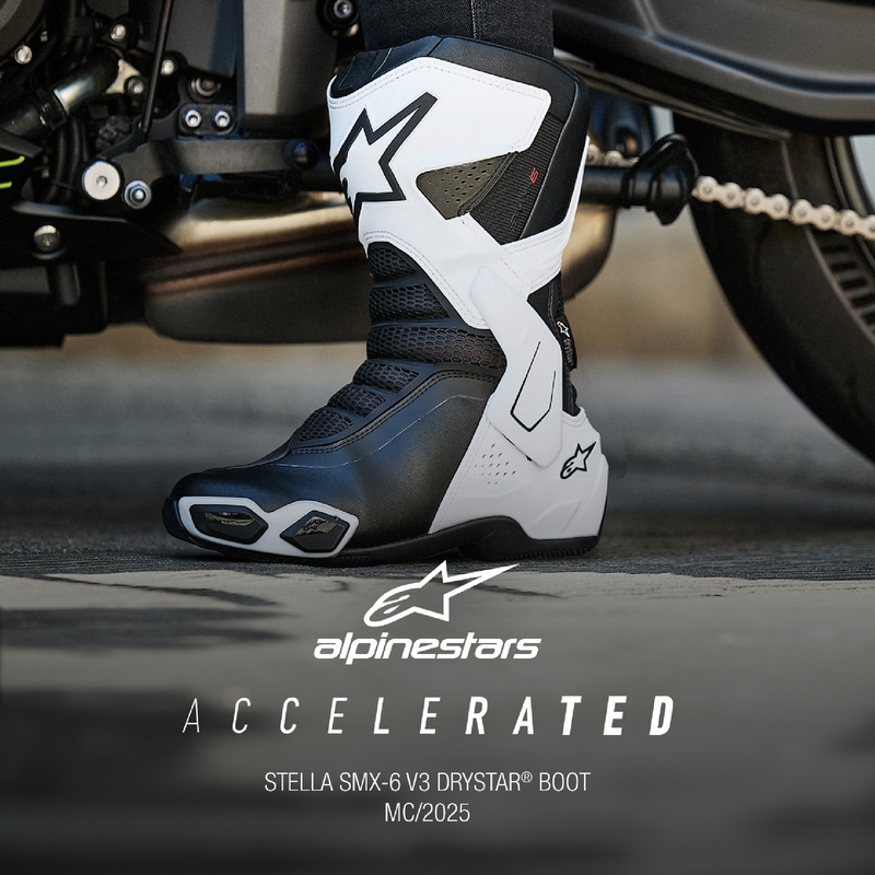Damen-Motorradstiefel Alpinestars Stella SMX-6 3 Drystar weiß-schwarz
