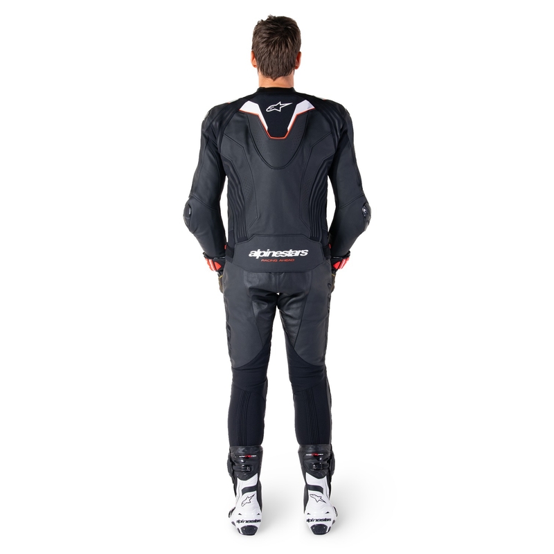 Leder-Motorradjacke Alpinestars Missile 3 Ignition schwarz-weiß