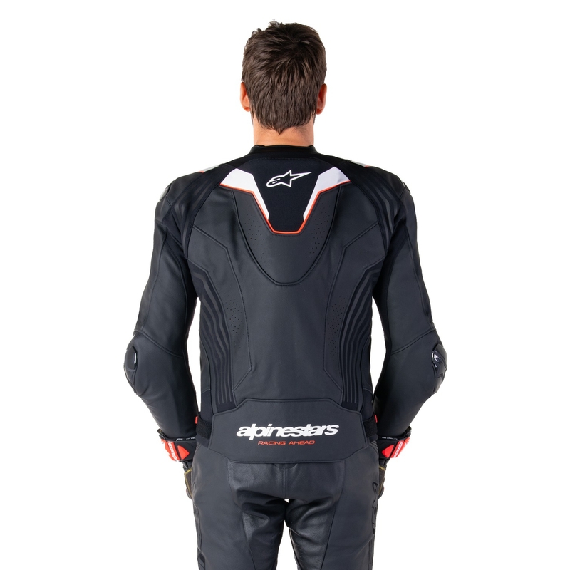 Leder-Motorradjacke Alpinestars Missile 3 Ignition schwarz-weiß