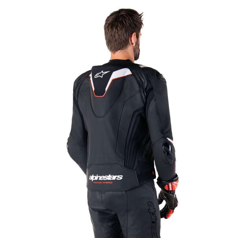 Leder-Motorradjacke Alpinestars Missile 3 Ignition schwarz-weiß