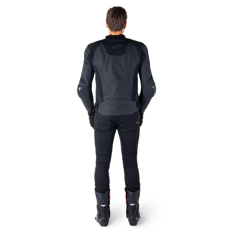 Alpinestars Missile 3 Leder-Motorradjacke schwarz-schwarz