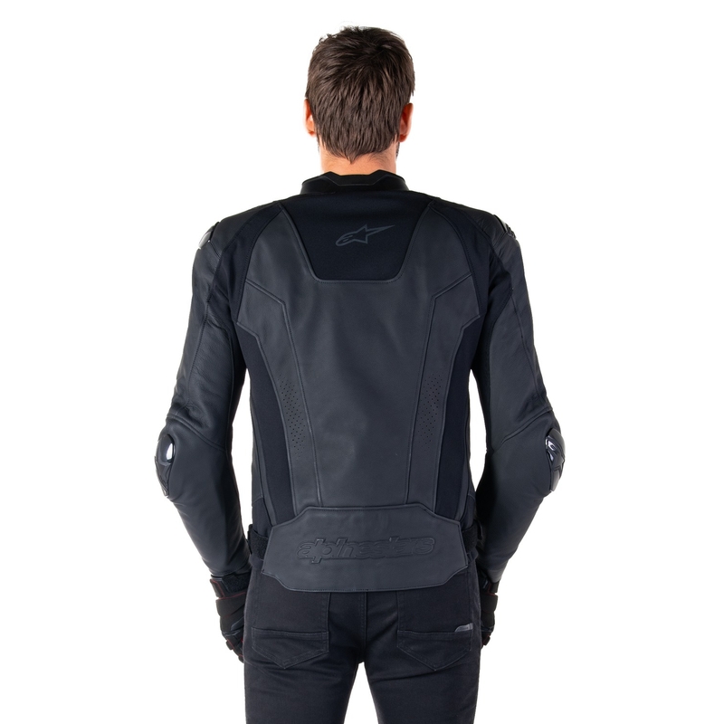 Alpinestars Missile 3 Leder-Motorradjacke schwarz-schwarz