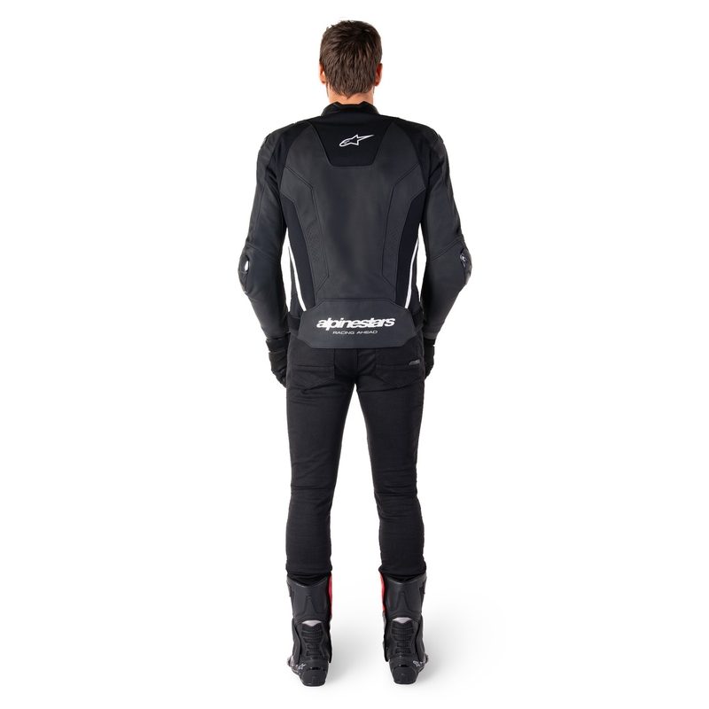 Leder-Motorradjacke Alpinestars Missile 3 schwarz-weiß