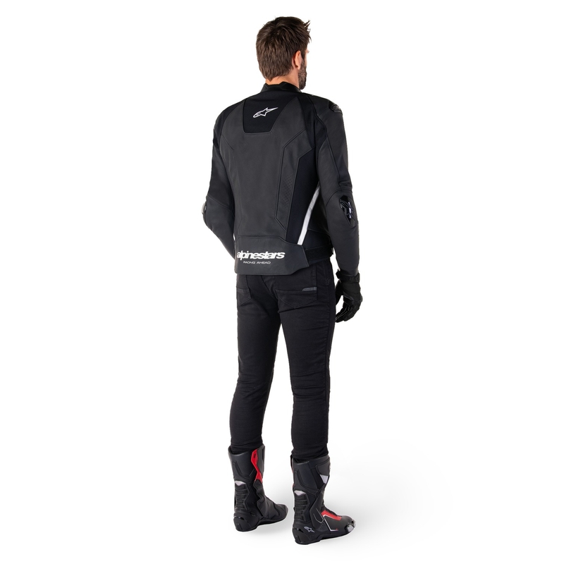 Leder-Motorradjacke Alpinestars Missile 3 schwarz-weiß