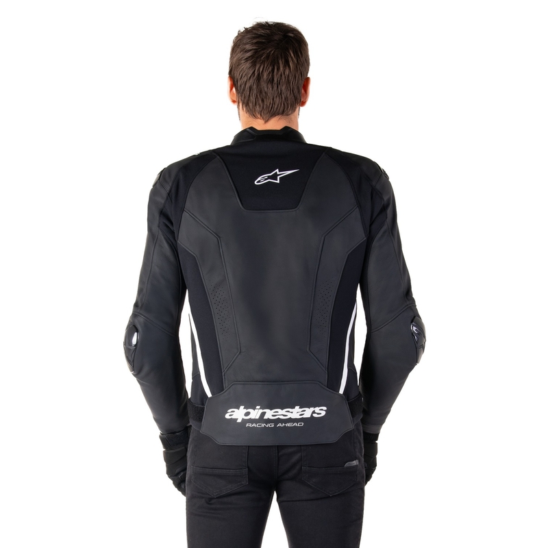 Leder-Motorradjacke Alpinestars Missile 3 schwarz-weiß