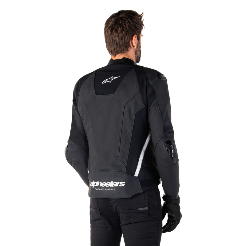 Leder-Motorradjacke Alpinestars Missile 3 schwarz-weiß
