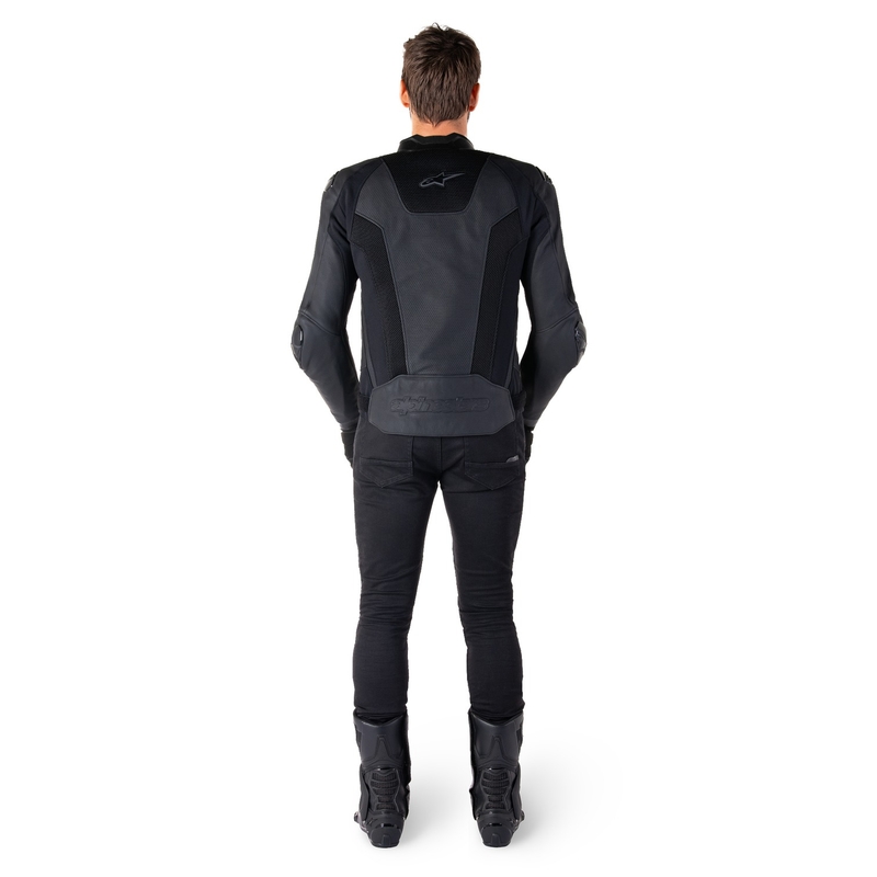 Alpinestars Missile 3 Airflow Leder-Motorradjacke schwarz-schwarz