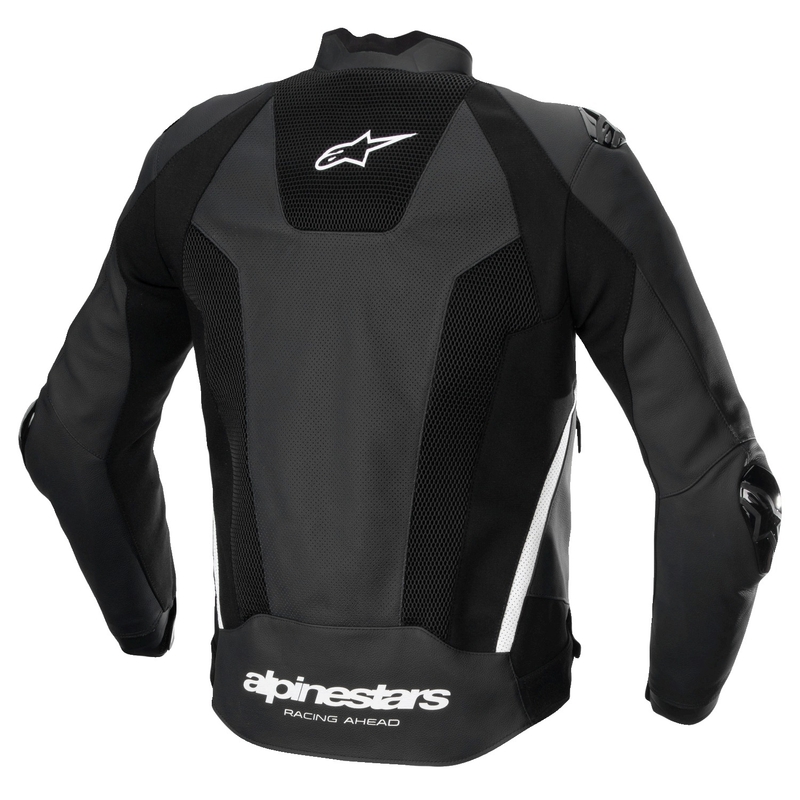 Leder-Motorradjacke Alpinestars Missile 3 Airflow schwarz-weiß