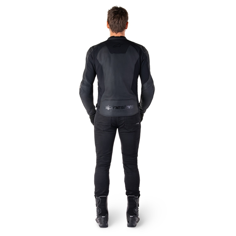 Alpinestars Faster 3 Leder-Motorradjacke schwarz-schwarz