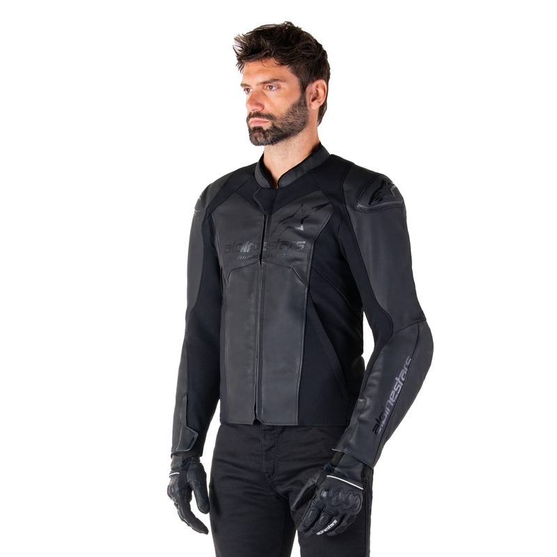 Alpinestars Faster 3 Leder-Motorradjacke schwarz-schwarz