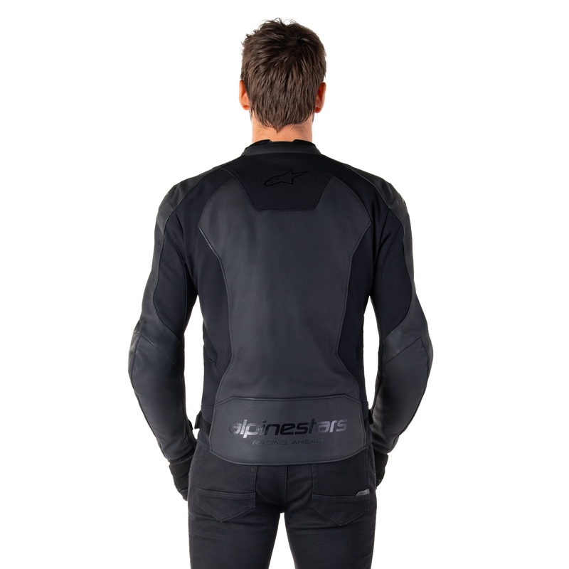 Alpinestars Faster 3 Leder-Motorradjacke schwarz-schwarz