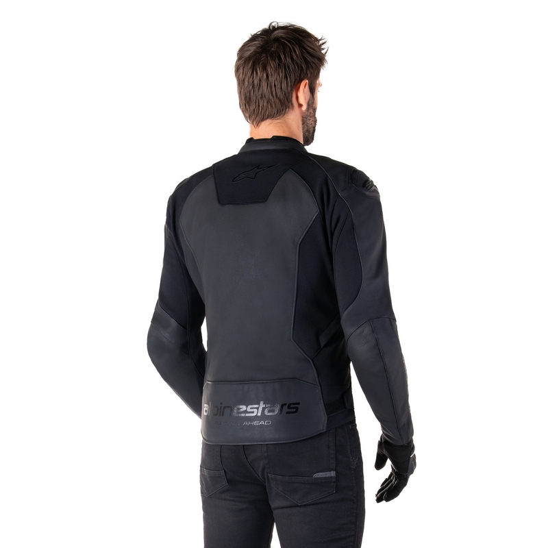 Alpinestars Faster 3 Leder-Motorradjacke schwarz-schwarz
