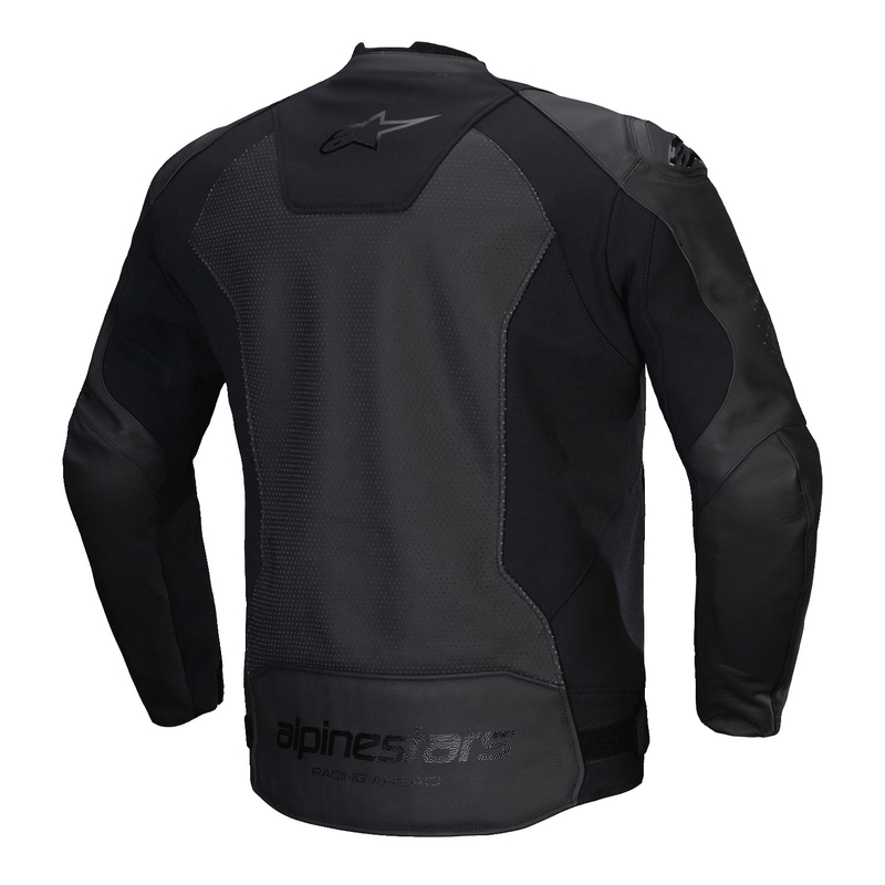 Alpinestars Faster 3 Airflow Leder-Motorradjacke schwarz-schwarz