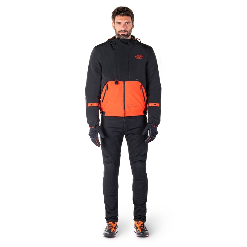 Motorradjacke Alpinestars Mootant Waterproof Parka schwarz-fluo orange