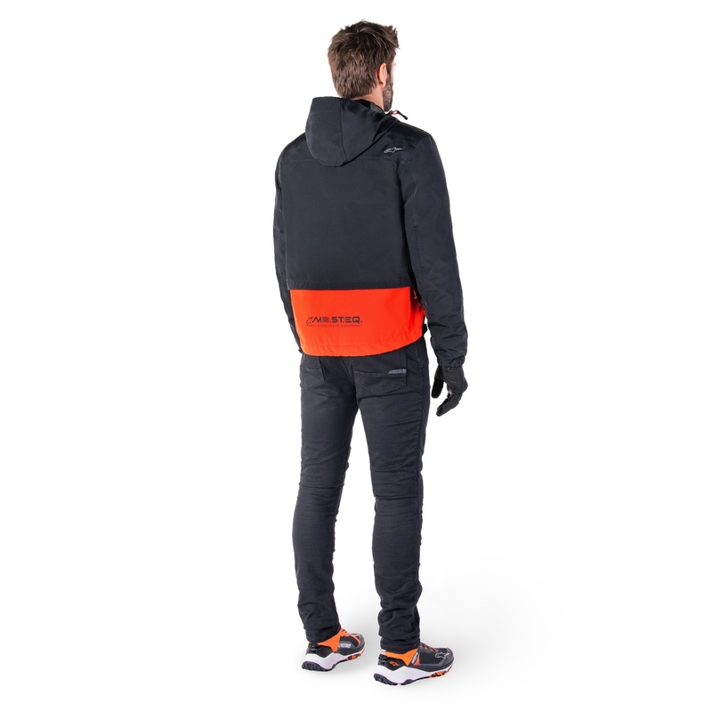 Motorradjacke Alpinestars Mootant Waterproof Parka schwarz-fluo orange