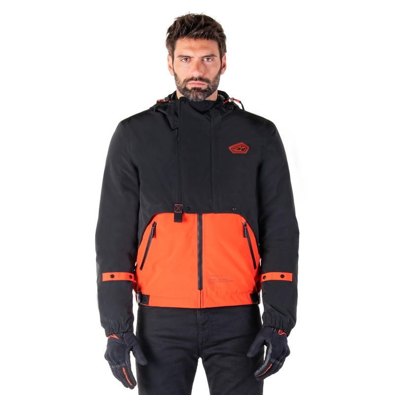 Motorradjacke Alpinestars Mootant Waterproof Parka schwarz-fluo orange