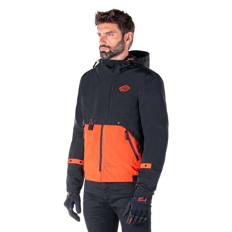 Motorradjacke Alpinestars Mootant Waterproof Parka schwarz-fluo orange