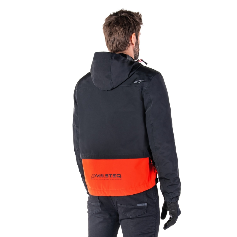 Motorradjacke Alpinestars Mootant Waterproof Parka schwarz-fluo orange