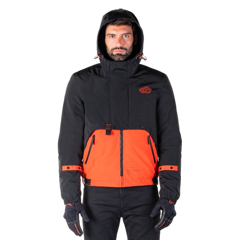 Motorradjacke Alpinestars Mootant Waterproof Parka schwarz-fluo orange