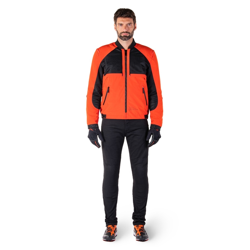 Motorradjacke Alpinestars Mootant Waterproof Parka schwarz-fluo orange