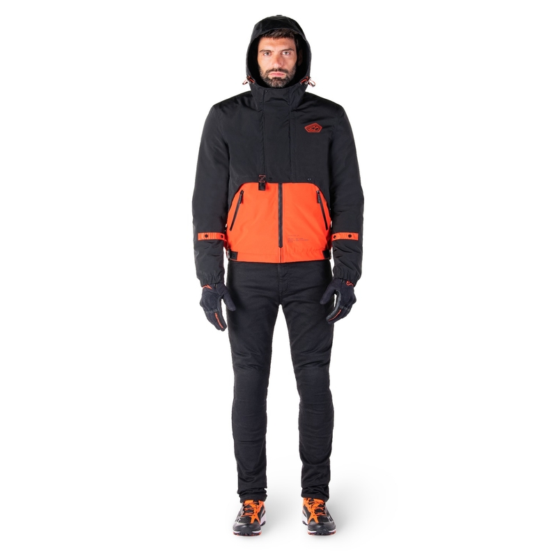 Motorradjacke Alpinestars Mootant Waterproof Parka schwarz-fluo orange