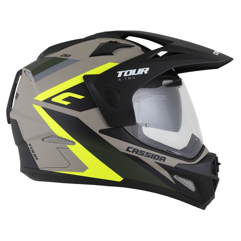 Enduro-Helm Cassida Tour 2.0 X-tra matt sand-fluo gelb-grün-schwarz