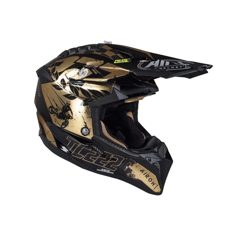 Motocross-Helm Airoh Aviator 3.0 „TC 222 THE LEGEND“ schwarz-gold