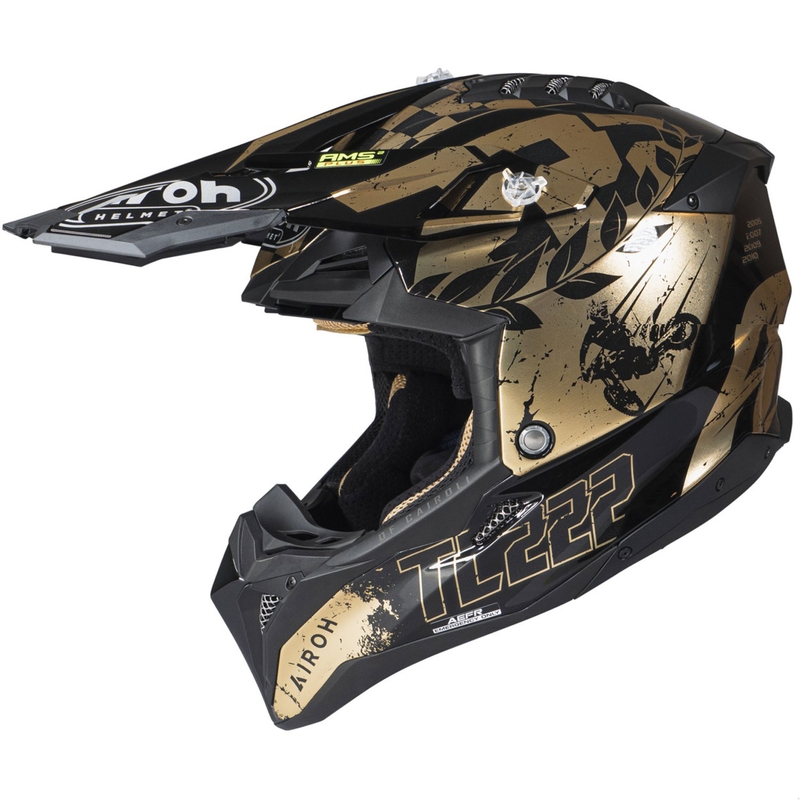 Motocross-Helm Airoh Aviator 3.0 „TC 222 THE LEGEND“ schwarz-gold