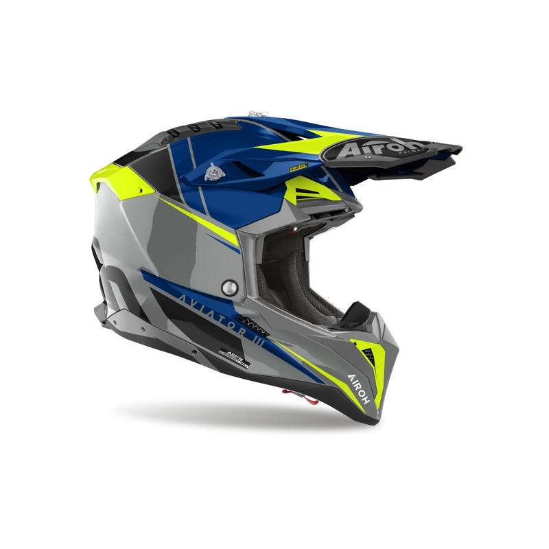Motocross-Helm Airoh Aviator 3.0 Push blau