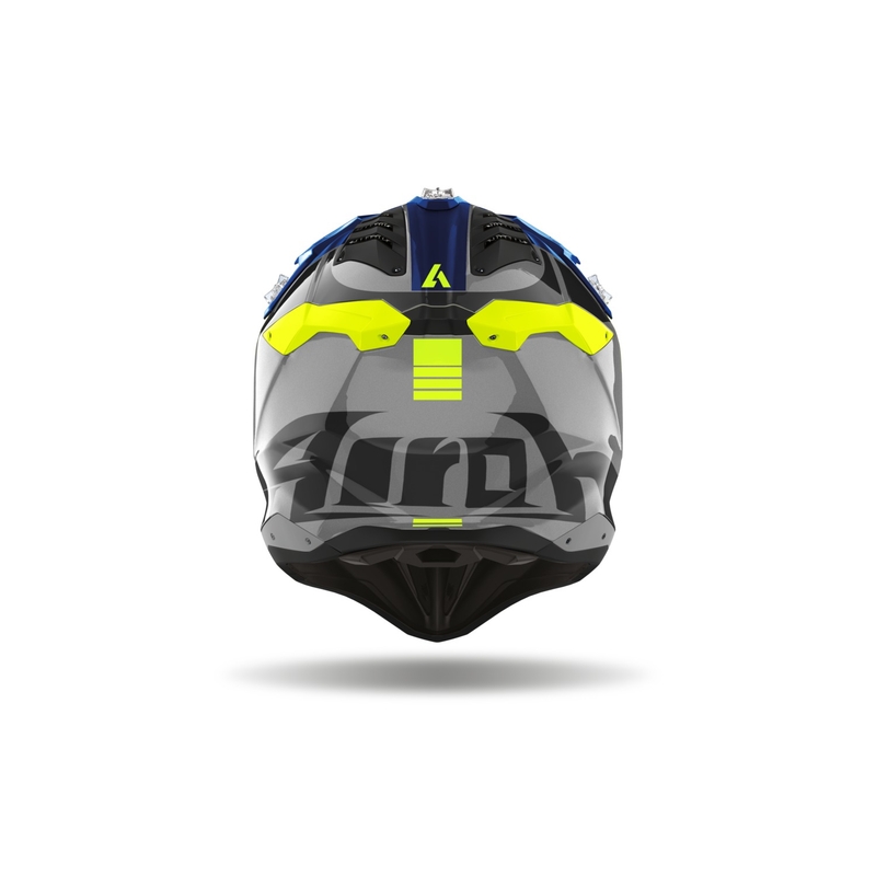 Motocross-Helm Airoh Aviator 3.0 Push blau