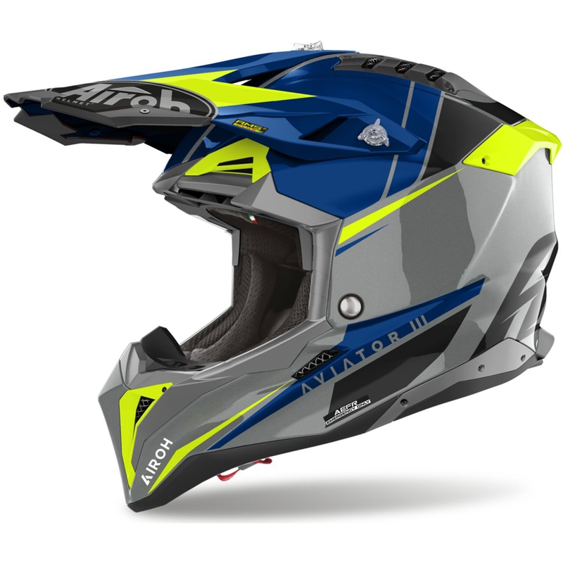 Motocross-Helm Airoh Aviator 3.0 Push blau