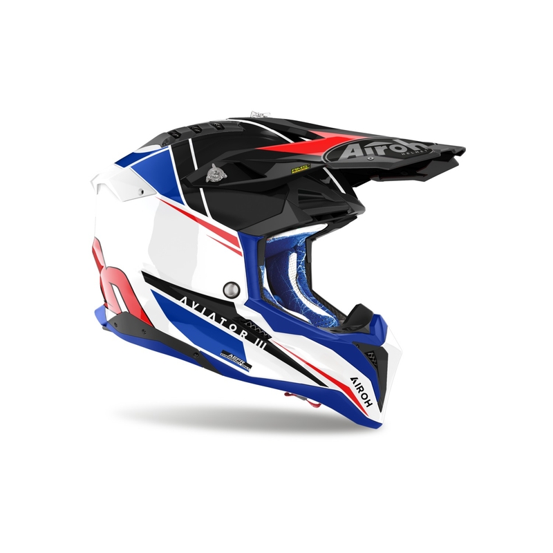 Motocross-Helm Airoh Aviator 3.0 Push blau-rot