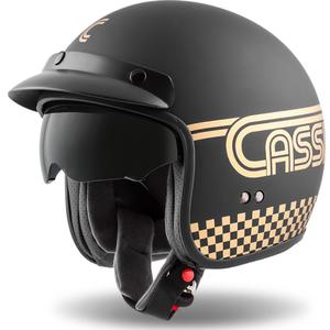 Cassida Oxygen Rondo offener Motorradhelm schwarz und gold