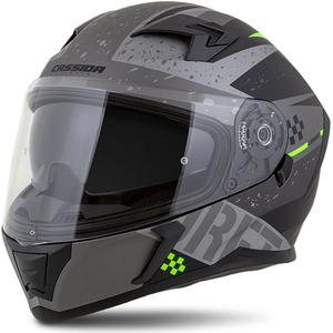 Integral Motorradhelm Cassida 3.0 DRFT matt grau-schwarz-grün