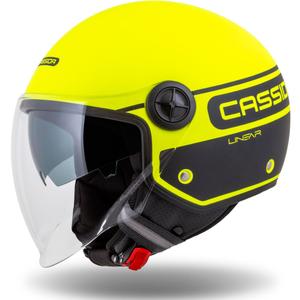 Cassida Handy Plus Linear fluo gelb-schwarz offener Motorradhelm
