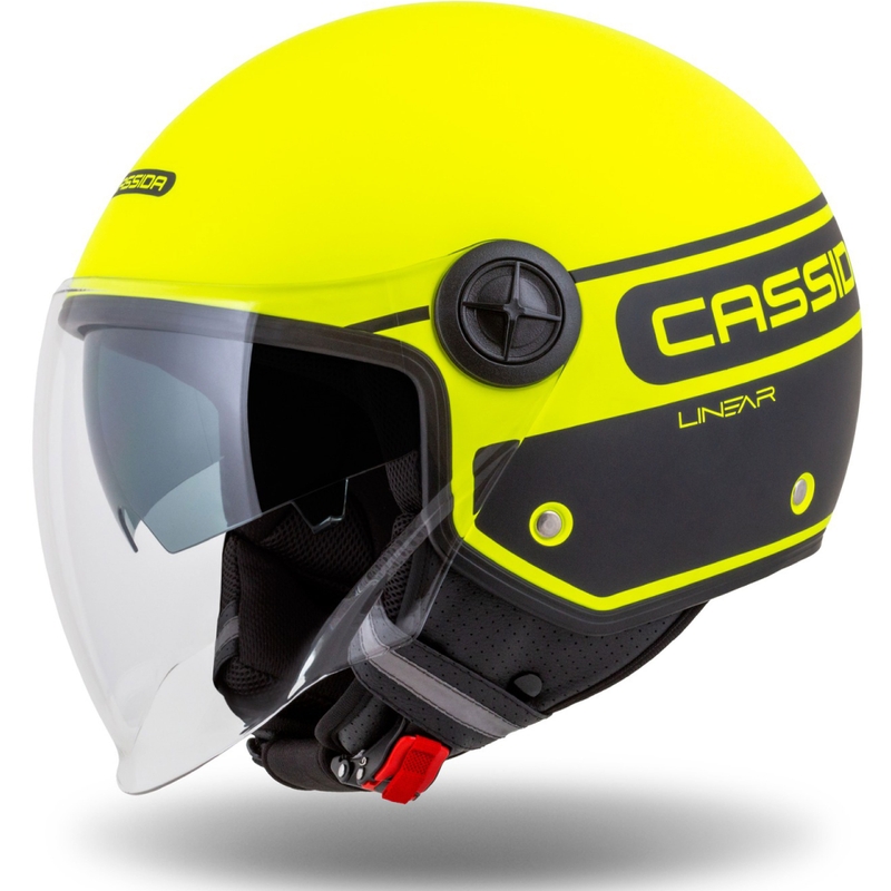Cassida Handy Plus Linear fluo gelb-schwarz offener Motorradhelm