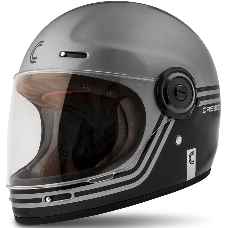 Cassida Fibre Super Hooligan Integral-Motorradhelm schwarz-grau