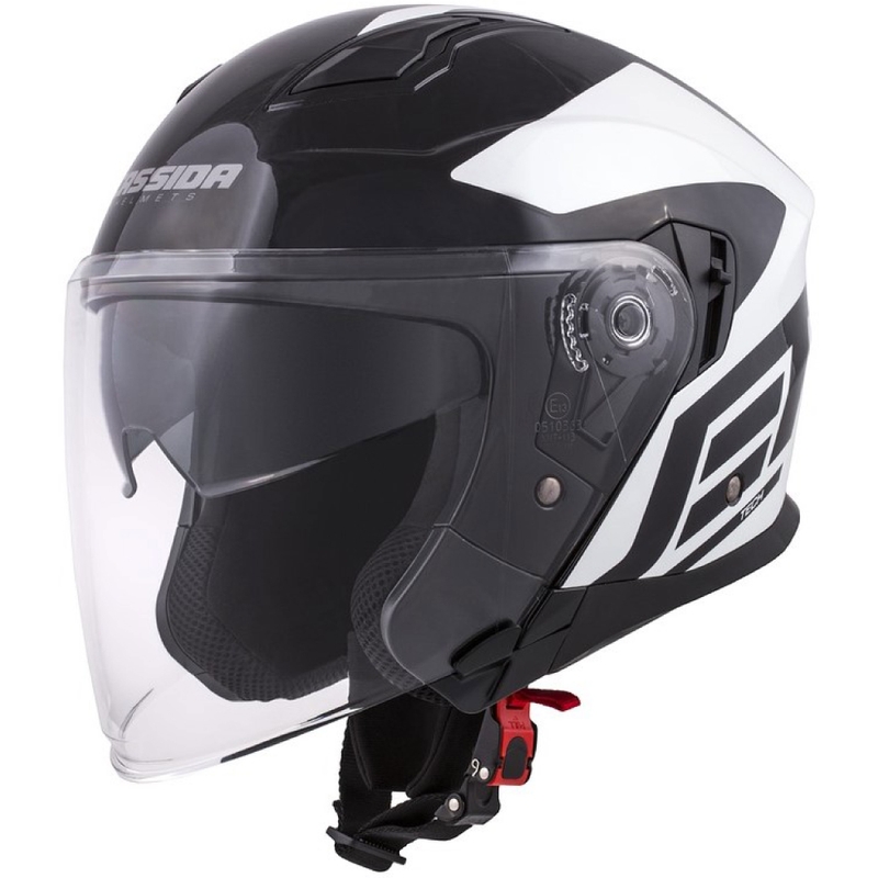 Cassida Jet Tech Corso Open Motorradhelm schwarz und weiß