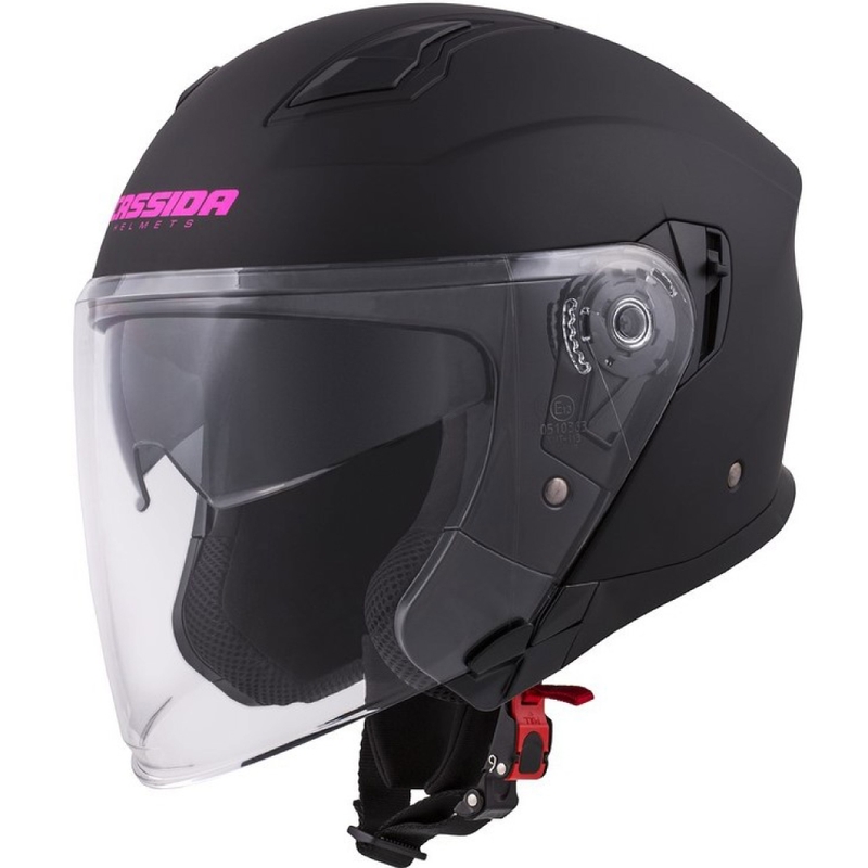 Cassida Jet Tech Open Motorradhelm Schwarz und Rosa