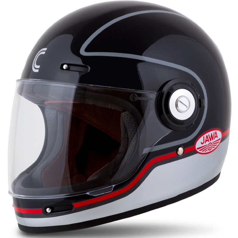 Integral Motorradhelm Cassida Fibre Jawa Sport schwarz-silber-rot