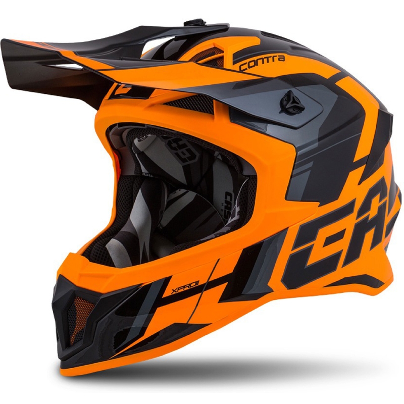 Cassida Cross Pro II Contra Motocross-Helm orange-schwarz-grau