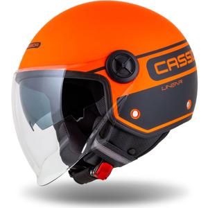 Cassida Handy Plus Linear offener Motorradhelm orange-schwarz