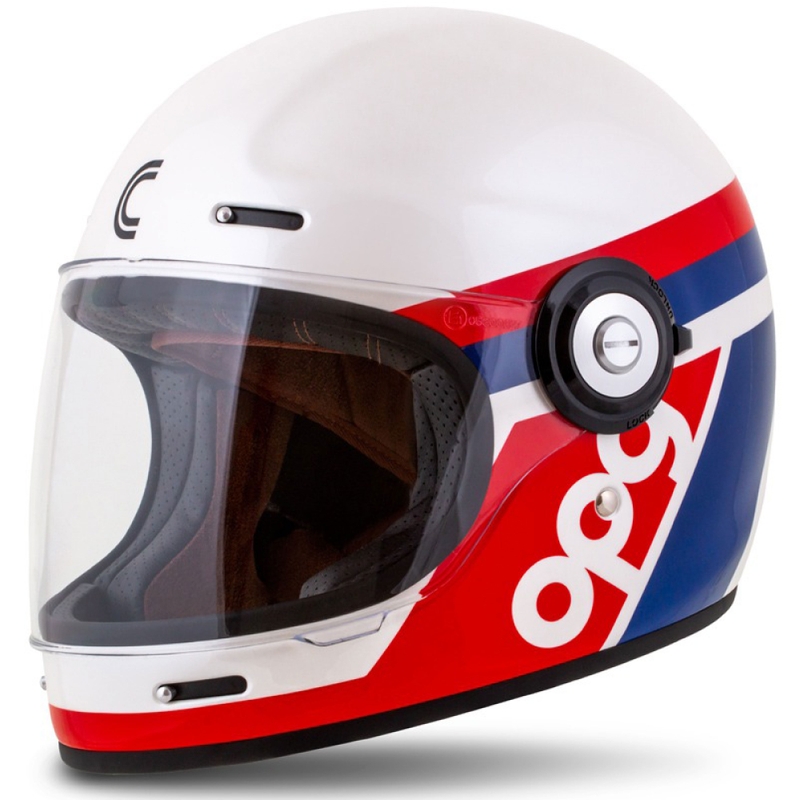 Cassida Fibre OPG Integral Motorradhelm weiß-blau-rot