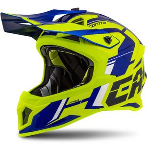 Motocross Helm Cassida Cross Pro II Contra fluo gelb-blau-weiß