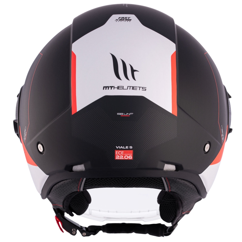 Offener Motorradhelm MT Viale SV S 68 Units A5 weiß-rot-schwarz
