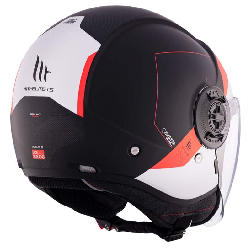 Offener Motorradhelm MT Viale SV S 68 Units A5 weiß-rot-schwarz
