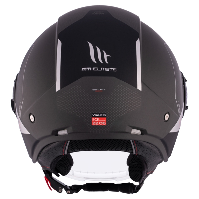 Offener Motorradhelm MT Viale SV S 68 Unit D2 schwarz-grau Ausverkauf